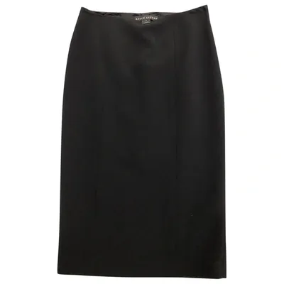 Pre-owned Ralph Lauren Wool Mid-length Skirt In Black