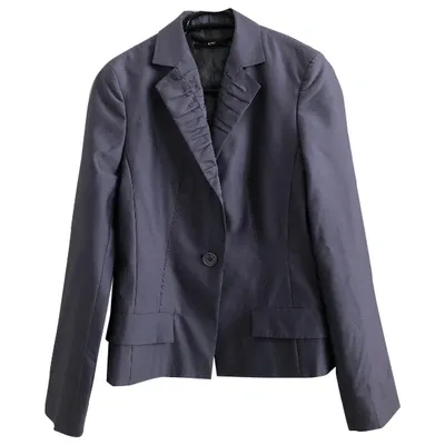 Pre-owned Hugo Boss Wool Blazer In Purple