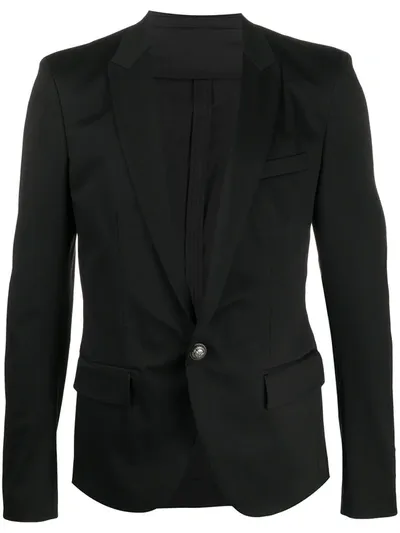 Balmain One Button Blazer Jacket In Black