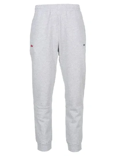 Msgm Logo Print Sweatpants In Grey