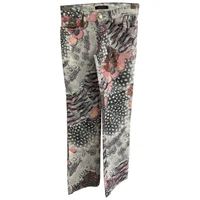 Pre-owned Roberto Cavalli Large Pants In Grey