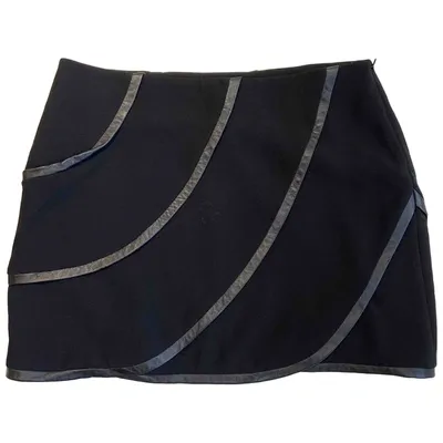 Pre-owned Diane Von Furstenberg Mini Skirt In Black