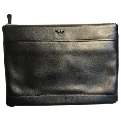 Pre-owned Emporio Armani Leather Small Bag In Black