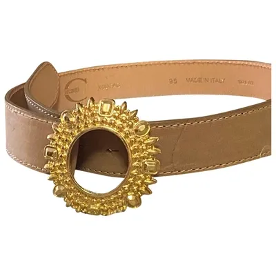 Pre-owned Just Cavalli Belt In Beige