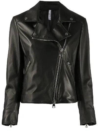 Suprema Short Biker Jacket In Black