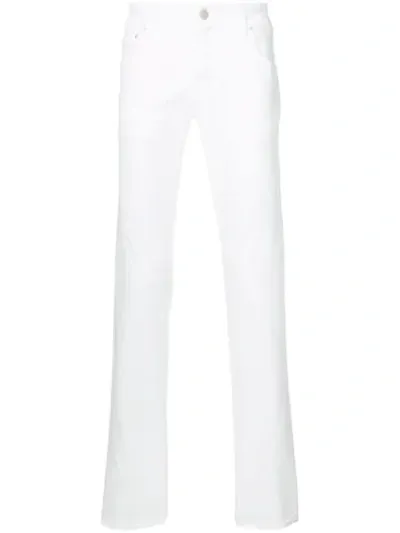 Jacob Cohen High Rise Slim-fit Jeans In White