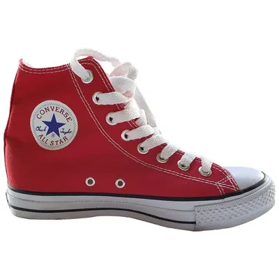 Pre-owned Converse Cloth High Trainers In Red