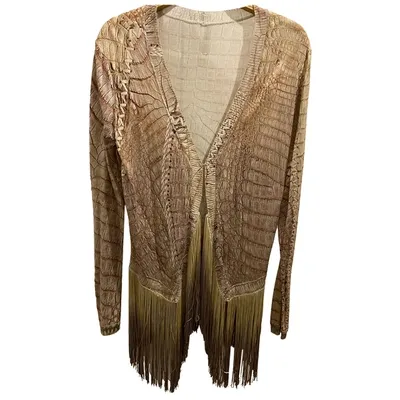 Pre-owned Roberto Cavalli Silk Short Vest In Camel