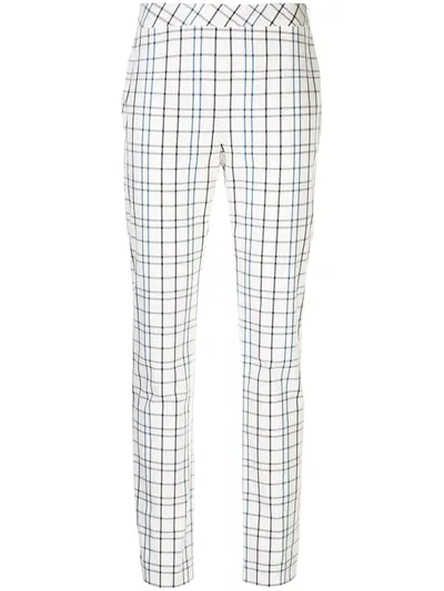 Carolina Herrera Check Print Trousers In White