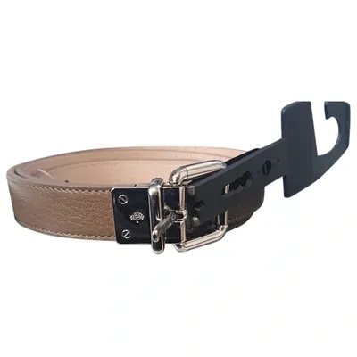 Pre-owned Mulberry Leather Belt In Grey