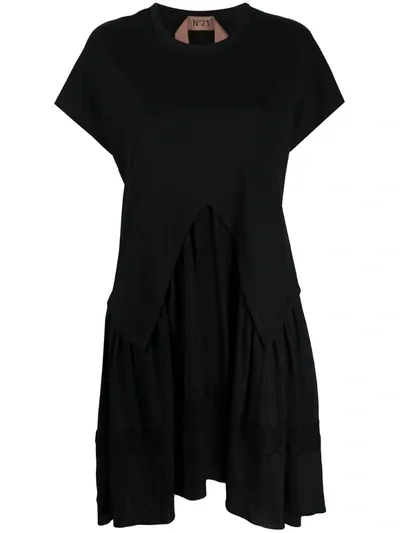 N°21 Logo Embossed T-shirt Dress In Black