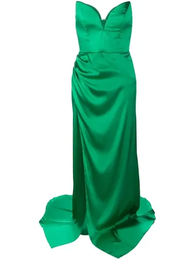 Giuseppe Di Morabito Strapless Draped Gown In Green