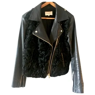 Pre-owned Sandro Leather Jacket In Black