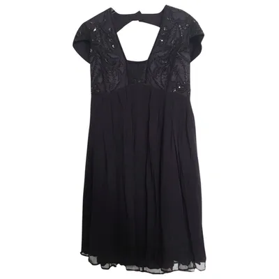 Pre-owned French Connection Glitter Mini Dress In Black