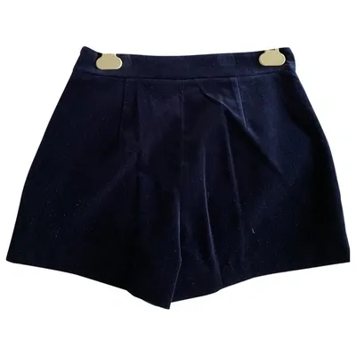 Pre-owned Diane Von Furstenberg Blue Suede Shorts