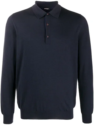 Kiton Relaxed Polo Sweater In Blue