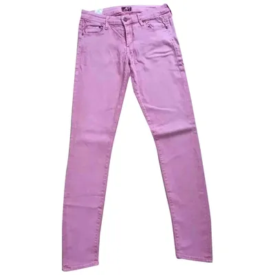 Pre-owned Mother Mslim Jeans In Pink