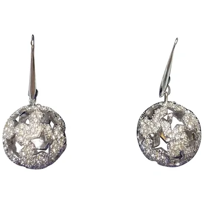 Pre-owned Swarovski Crystal Earrings In Silver