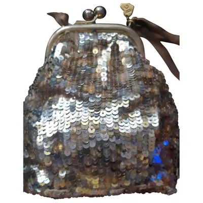 Pre-owned Blumarine Glitter Handbag In Gold