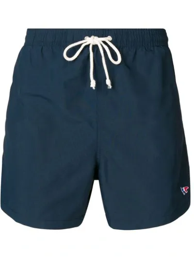 Maison Kitsuné Elastic Waist Swim Shorts In Blue