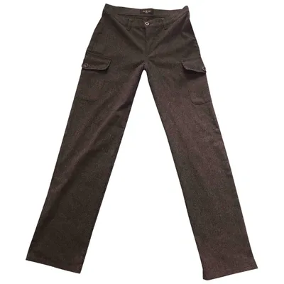 Pre-owned Guess Trousers In Grey