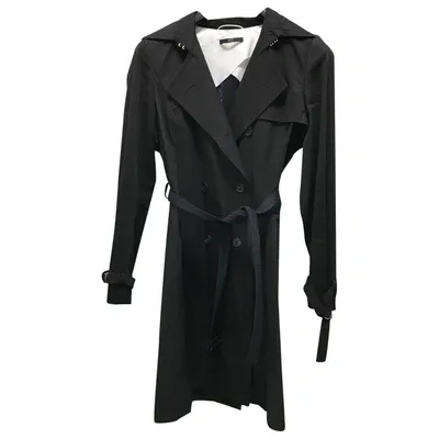 Pre-owned Hugo Boss Trench Coat In Black