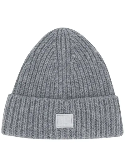 Acne Studios Kids' Mini Pansy Face Beanie Hat In Grey