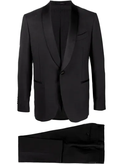 Lardini Two-piece Wool Suit In Black