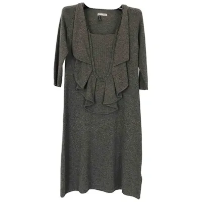 Pre-owned Hoss Intropia Cashmere Mini Dress In Khaki