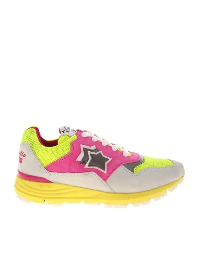 Atlantic Stars Agena Sneakers In Ecru And Fluo In Yellow