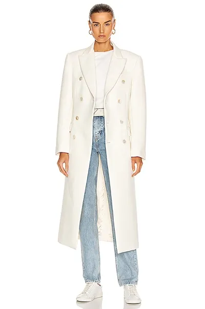 Wardrobe.nyc Double-breasted Wool Coat In White