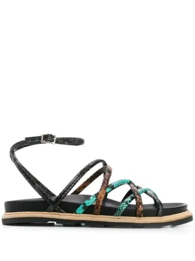 Vic Matie Vic Matiè Reptile Effect Sandals In Black