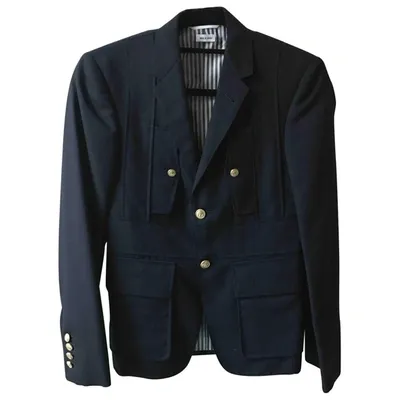 Pre-owned Thom Browne Wool Jacket In Black