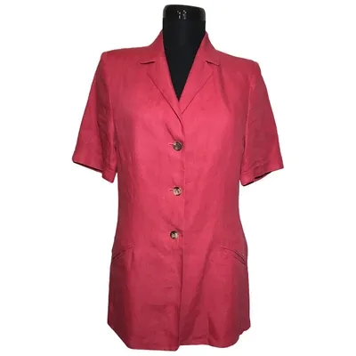 Pre-owned Bogner Linen Blazer In Red