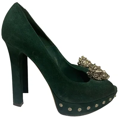 Pre-owned Alexander Mcqueen Sandals In Green