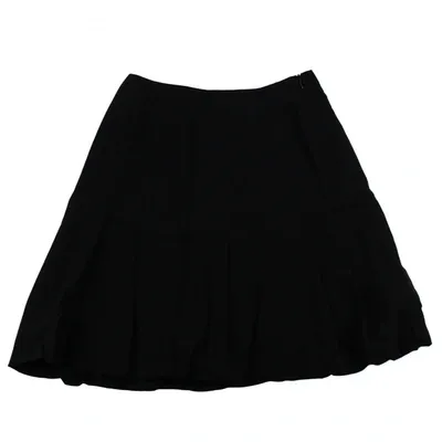 Pre-owned Akris Punto Wool Mid-length Skirt In Black