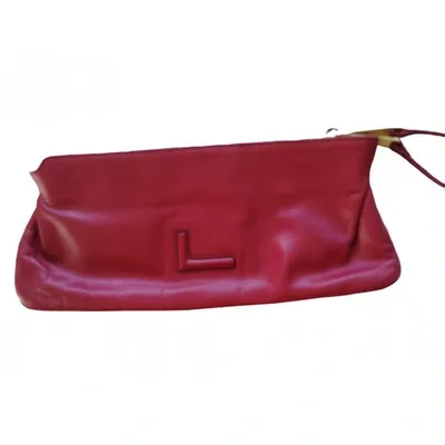 Pre-owned Lancel Leather Clutch Bag In Pink