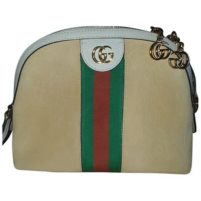 Pre-owned Gucci Ophidia Clutch Bag In Beige