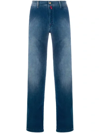 Kiton Stonewashed Straight-leg Jeans In Blue