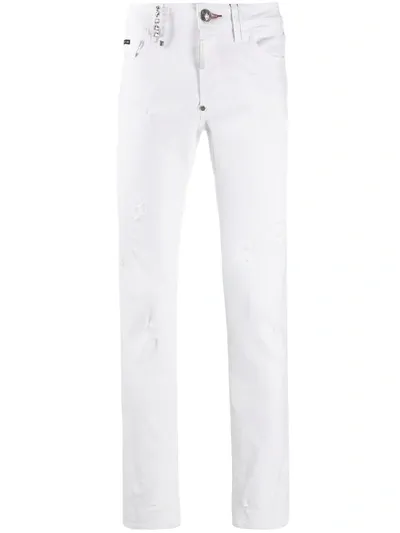 Philipp Plein Star Skinny Jeans In White