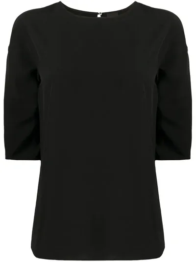 Aspesi Silk Straight Fit Blouse In Black