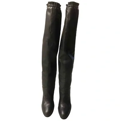 Pre-owned Hogan Leather Boots In Black