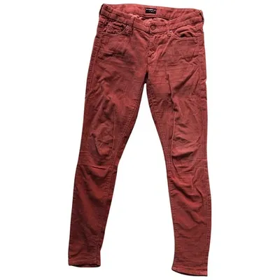 Pre-owned Mother Mslim Pants In Orange