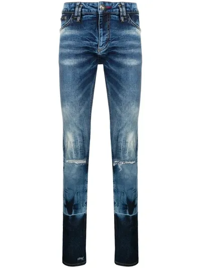 Philipp Plein Slim Fit Pp1978 Jeans In Blue