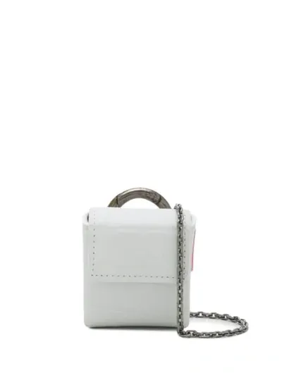 Tubici Parigi Embossed Chain Wallet In White