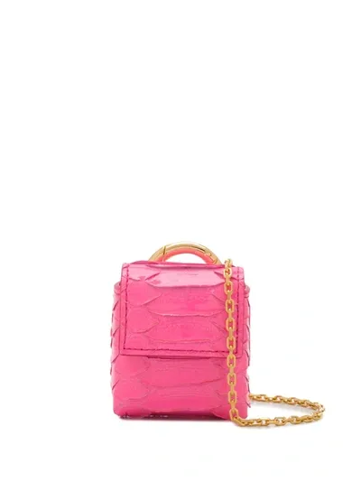 Tubici Parigi Python-effect Mini Bag In Pink