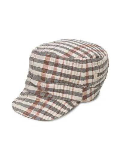 Message In The Bottle Babies' Basquiat Check Print Cap In Neutrals