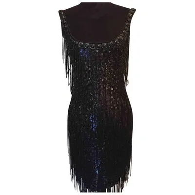 Pre-owned Jenny Packham Silk Mid-length Dress In Black