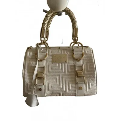 Pre-owned Versace Leather Handbag In White