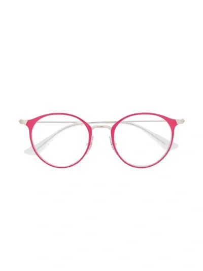 Ray-ban Junior Kids' Round-frame Glasses In Pink